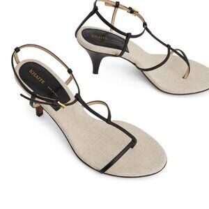 Khaite Women's Black and Cream Sandals